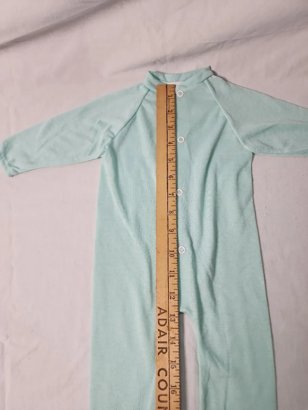 Sleepy Dreams Mint Green Footed Sleeper Pajamas Medium 12-18 lbs USA VTG
